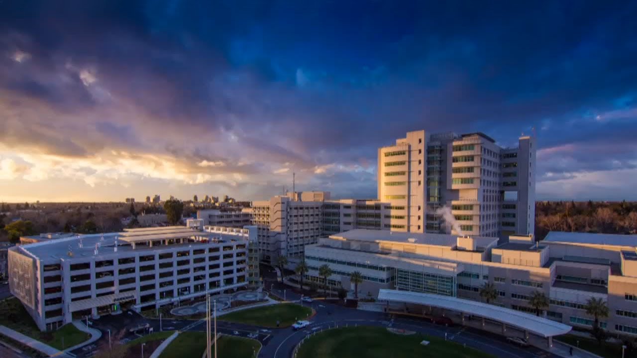 UC Davis School of Medicine with evening sky