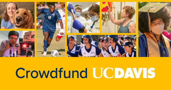generic picture of UC Davis students and words Crowdfund UC Davis